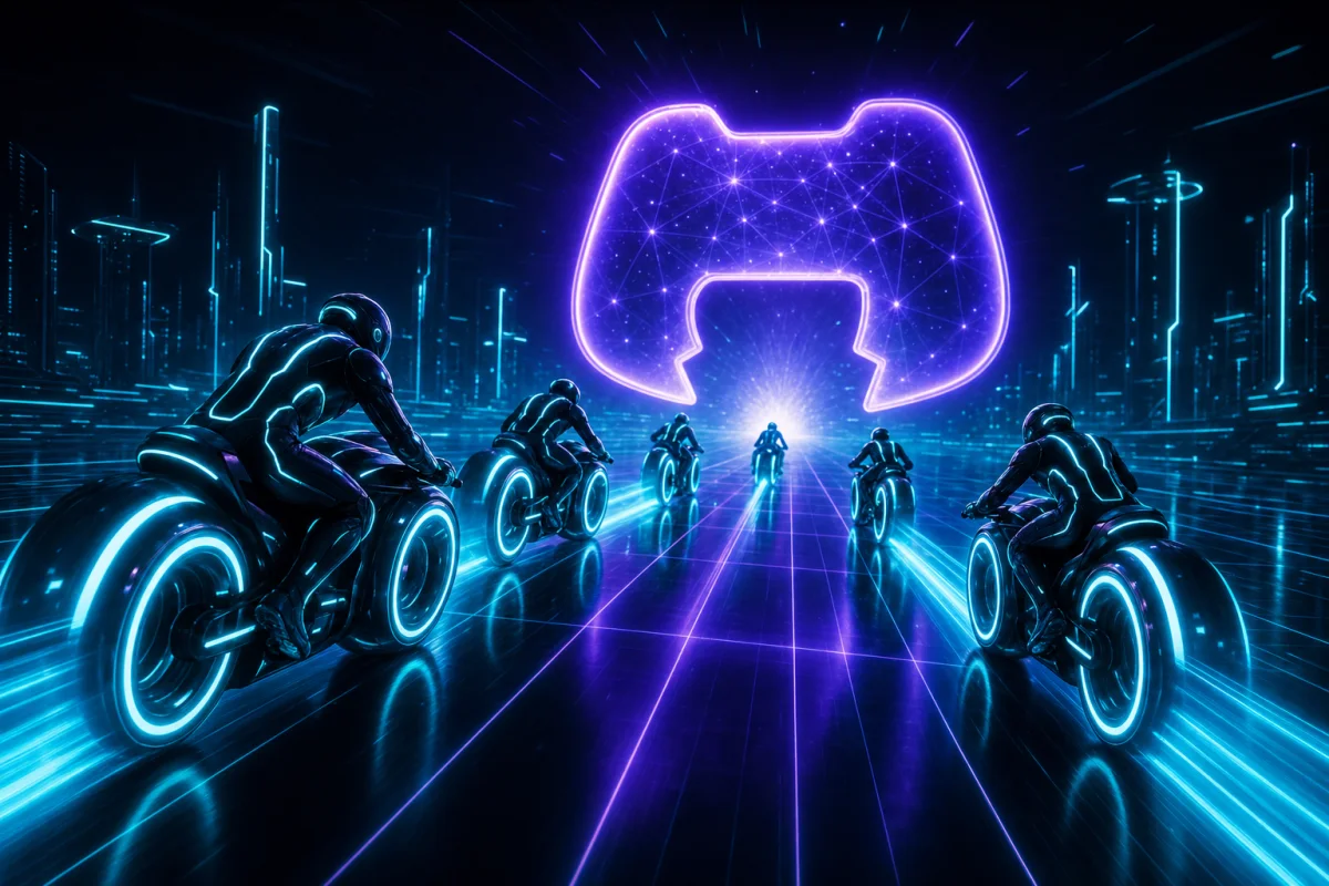 Lightcycle squad racing toward the community portal